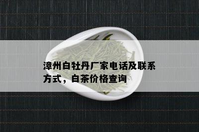 漳州白牡丹厂家电话及联系方式，白茶价格查询