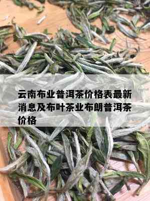 云南布业普洱茶价格表最新消息及布叶茶业布朗普洱茶价格