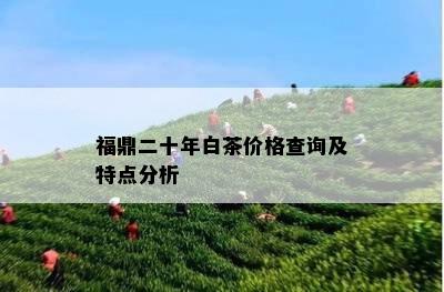 福鼎二十年白茶价格查询及特点分析