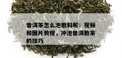 普洱茶怎么泡散料呢：视频和图片教程，冲泡普洱散茶的技巧