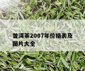 普洱茶2007年价格表及图片大全