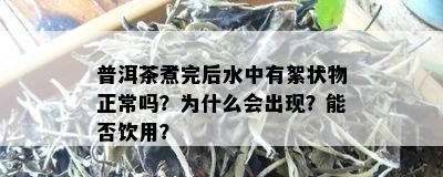 普洱茶煮完后水中有絮状物正常吗？为什么会出现？能否饮用？