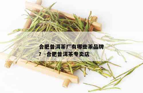 合肥普洱茶厂有哪些茶品牌？-合肥普洱茶专卖店