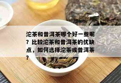 沱茶和普洱茶哪个好一些呢？比较沱茶和普洱茶的优缺点，如何选择沱茶或普洱茶？