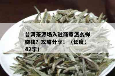 普洱茶源场入驻商家怎么样赚钱？攻略分享！（长度：42字）