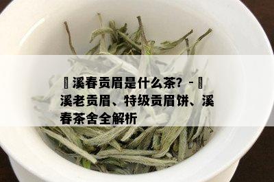 磻溪春贡眉是什么茶？-磻溪老贡眉、特级贡眉饼、溪春茶舍全解析