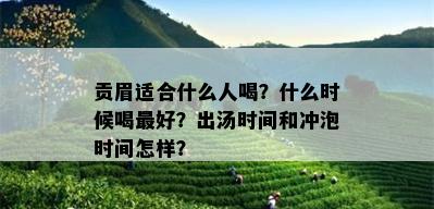 贡眉适合什么人喝？什么时候喝更好？出汤时间和冲泡时间怎样？