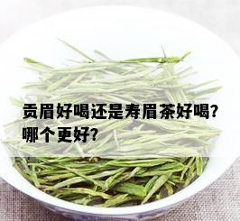 贡眉好喝还是寿眉茶好喝？哪个更好？