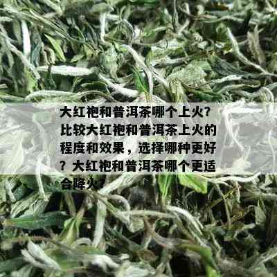 大红袍和普洱茶哪个上火？比较大红袍和普洱茶上火的程度和效果，选择哪种更好？大红袍和普洱茶哪个更适合降火？