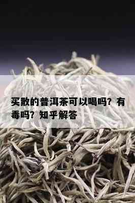 买散的普洱茶可以喝吗？有吗？知乎解答