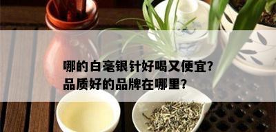 哪的白毫银针好喝又便宜？品质好的品牌在哪里？