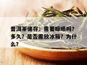 普洱茶储存：需要晾晒吗？多久？是否需放冰箱？为什么？