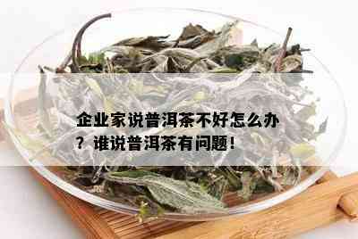 企业家说普洱茶不好怎么办？谁说普洱茶有问题！