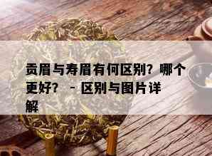 贡眉与寿眉有何区别？哪个更好？ - 区别与图片详解