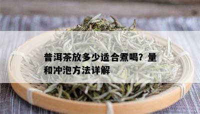 普洱茶放多少适合煮喝？量和冲泡方法详解