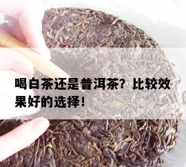 喝白茶还是普洱茶？比较效果好的选择！