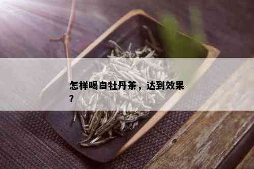 怎样喝白牡丹茶，达到效果？