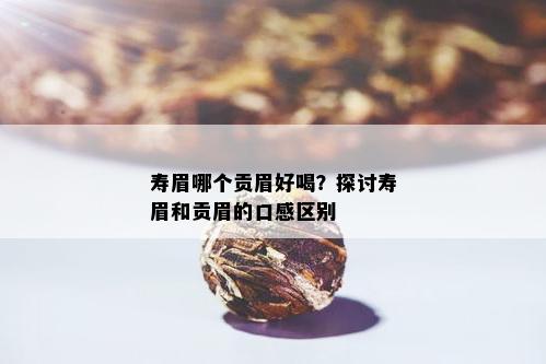 寿眉哪个贡眉好喝？探讨寿眉和贡眉的口感区别