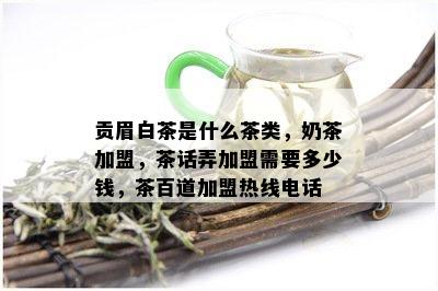 贡眉白茶是什么茶类，奶茶加盟，茶话弄加盟需要多少钱，茶百道加盟热线电话