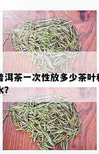 普洱茶一次性放多少茶叶和水？