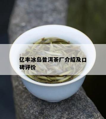 亿丰冰岛普洱茶厂介绍及口碑评价