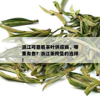 浙江可靠眉茶叶供应商，哪里有售？浙江茶院是的选择！