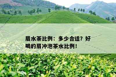 眉水茶比例：多少合适？好喝的眉冲泡茶水比例！