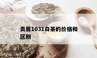 贡眉1031白茶的价格和区别