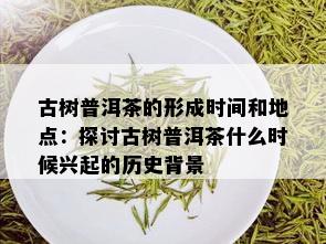 古树普洱茶的形成时间和地点：探讨古树普洱茶什么时候兴起的历史背景