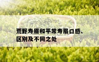 荒野寿眉和平常寿眉口感、区别及不同之处