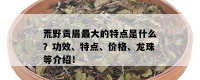 荒野贡眉更大的特点是什么？功效、特点、价格、龙珠等介绍！