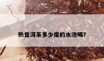 熟普洱茶多少度的水泡喝？