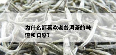 为什么都喜欢老普洱茶的味道和口感？