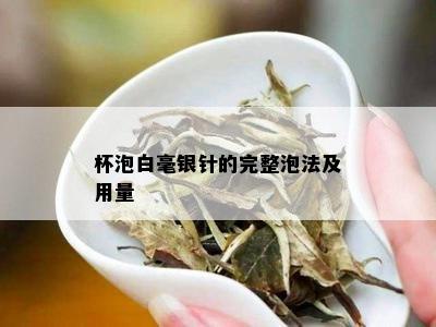 杯泡白毫银针的完整泡法及用量