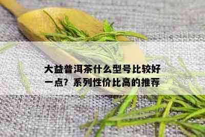 大益普洱茶什么型号比较好一点？系列性价比高的推荐