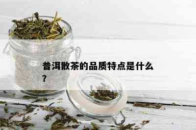 普洱散茶的品质特点是什么？