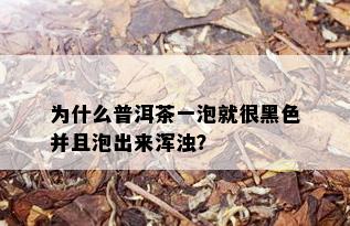 为什么普洱茶一泡就很黑色并且泡出来浑浊？