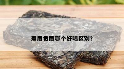 寿眉贡眉哪个好喝区别？