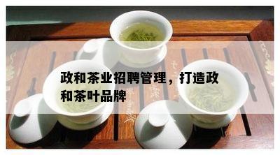 政和茶业招聘管理，打造政和茶叶品牌