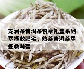 龙润茶普洱茶悦享礼盒系列萃拯救肥宅，熟茶普洱茶萃拯救味蕾