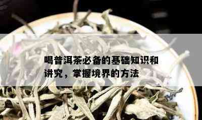 喝普洱茶必备的基础知识和讲究，掌握境界的方法