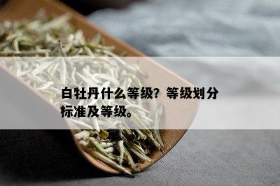 白牡丹什么等级？等级划分标准及等级。