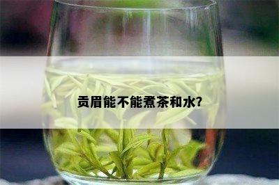 贡眉能不能煮茶和水？