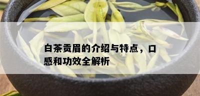 白茶贡眉的介绍与特点，口感和功效全解析