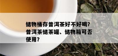 储物桶存普洱茶好不好喝？普洱茶储茶罐、储物箱可否使用？