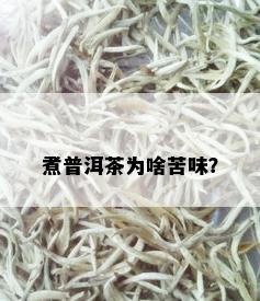 煮普洱茶为啥苦味？