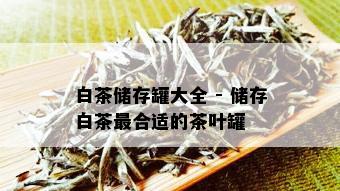 白茶储存罐大全 - 储存白茶最合适的茶叶罐