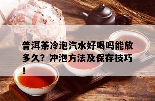 普洱茶冷泡汽水好喝吗能放多久？冲泡方法及保存技巧！