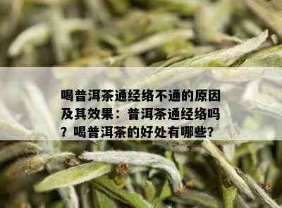 喝普洱茶通经络不通的原因及其效果：普洱茶通经络吗？喝普洱茶的好处有哪些？