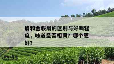 眉和金骏眉的区别与好喝程度，味道是否相同？哪个更好？